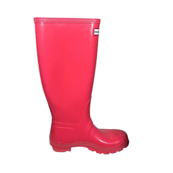 Hunter Original Tall Gloss Rain Boots Pink Womens Size 7 US / 38 EU Waterproof - Picture 4 of 10